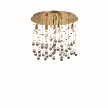 Ideal Lux MOONLIGHT Lámpara de Techo dorado, Aspecto de cristal, 8 luces