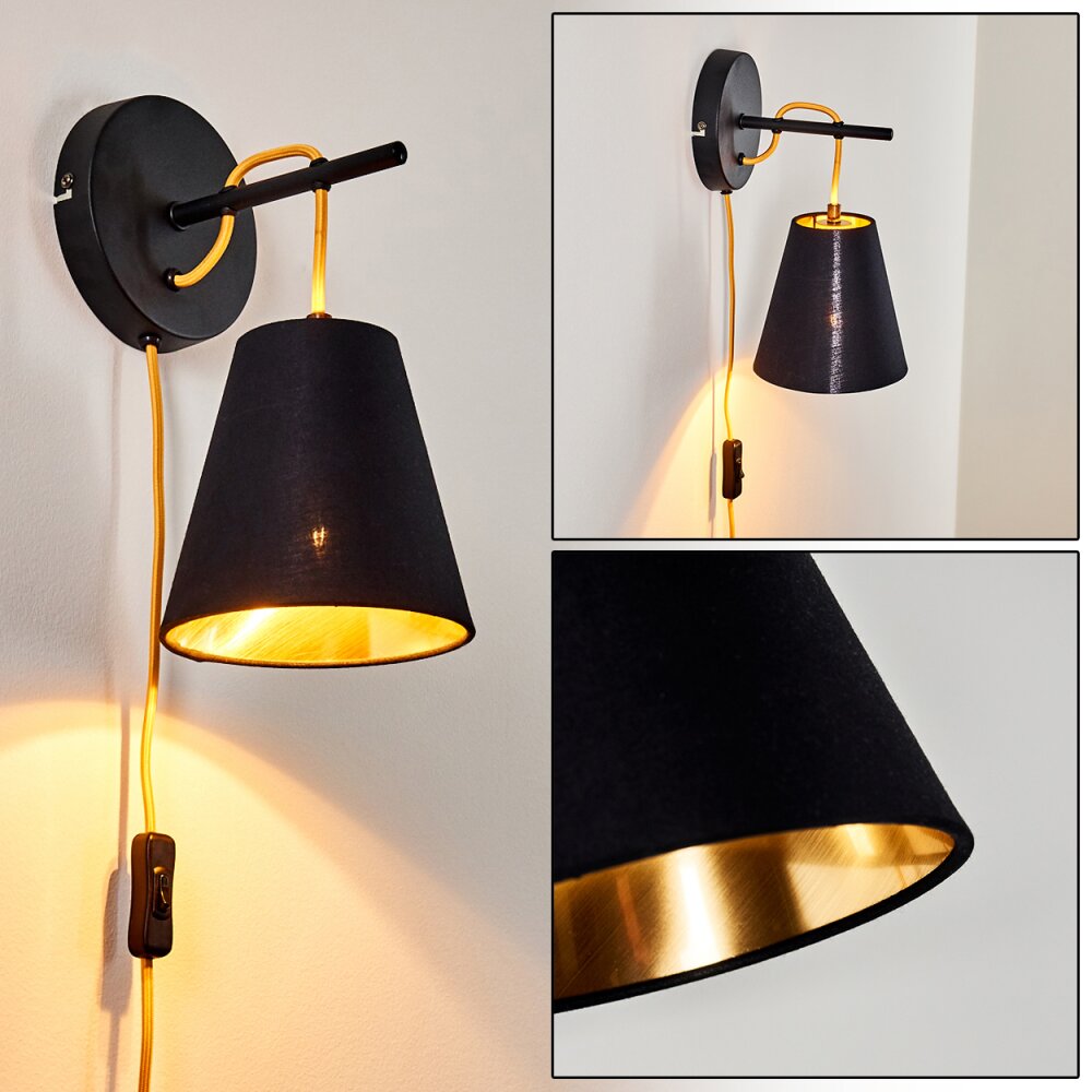 Saillon Aplique Negro, 1 luz main product photo
