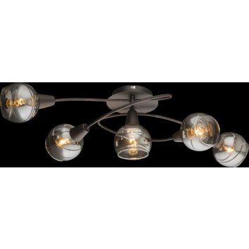 Globo Isla Lámpara de Techo LED Bronce, 5 luces