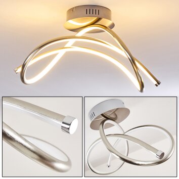 Wengi Lámpara de Techo LED Níquel-mate, 1 luz
