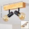 Barbengo Lámpara de Techo Madera clara, Negro, 2 luces