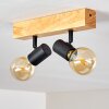 Barbengo Lámpara de Techo Madera clara, Negro, 2 luces