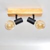 Barbengo Lámpara de Techo Madera clara, Negro, 2 luces