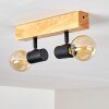 Barbengo Lámpara de Techo Madera clara, Negro, 2 luces