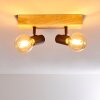 Barbengo Lámpara de Techo Madera clara, Negro, 2 luces