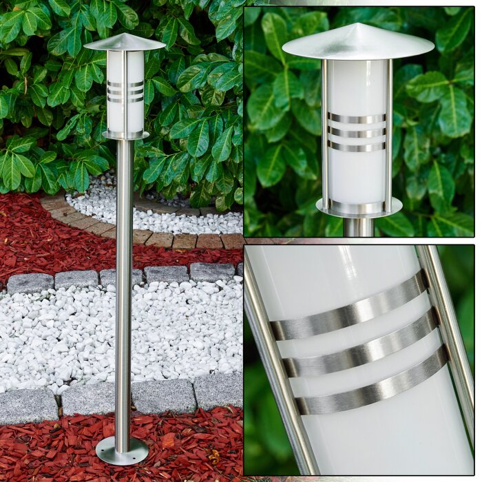 Poste de Jardín Fukuoka Plata, 1 luz