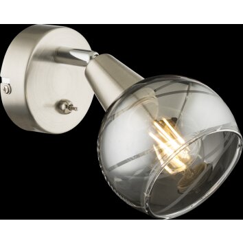 Globo ROMAN Foco de pared LED Níquel-mate, 1 luz