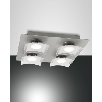 Fabas Luce Desus Lámpara de Techo LED Níquel-mate, 4 luces