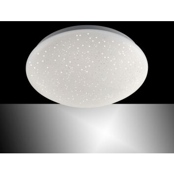Leuchten-Direkt SKYLER Lámpara de techo LED Acero bruñido, Blanca, 1 luz, Mando a distancia, Cambia de color