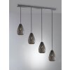 Trio ONYX Lámpara Colgante Antracita, 4 luces