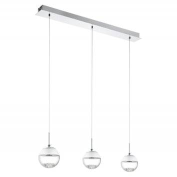 Eglo MONTEFIO 1 Lámpara colgante LED Cromo, Aspecto de cristal, 3 luces