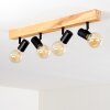 Barbengo Lámpara de Techo Madera clara, Negro, 4 luces
