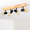Barbengo Lámpara de Techo Madera clara, Negro, 4 luces