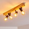 Barbengo Lámpara de Techo Madera clara, Negro, 4 luces