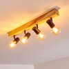 Barbengo Lámpara de Techo Madera clara, Negro, 4 luces