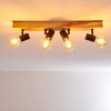 Barbengo Lámpara de Techo Madera clara, Negro, 4 luces