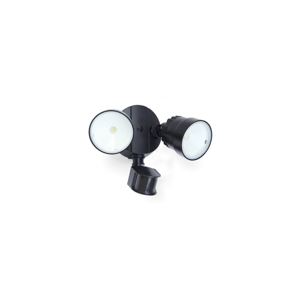 Lutec SHRIMP Aplique para exterior LED Negro, 2 luces, Sensor de movimiento main product photo