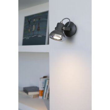 Faro Ring Foco de pared LED Gris, 1 luz