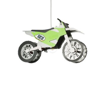 Elobra MOTOCROSSMASCHINE Lámpara Colgante Verde, Plata, 1 luz