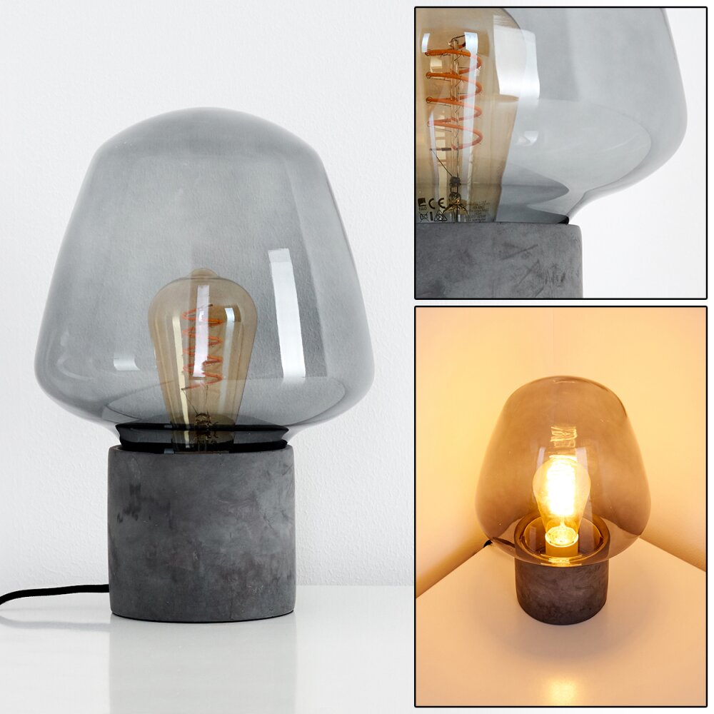 Seiryu Lámpara de Mesa Gris, Negro, Apariencia de piedra, 1 luz main product photo