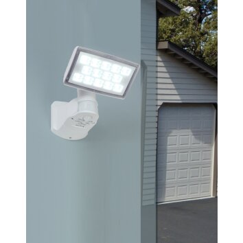 Lutec PERI Foco de pared para exterior LED Blanca, 1 luz, Sensor de movimiento