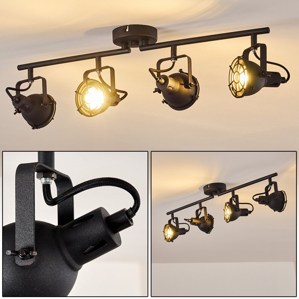 Jonsered Lámpara de Techo LED Negro, 4 luces main product photo