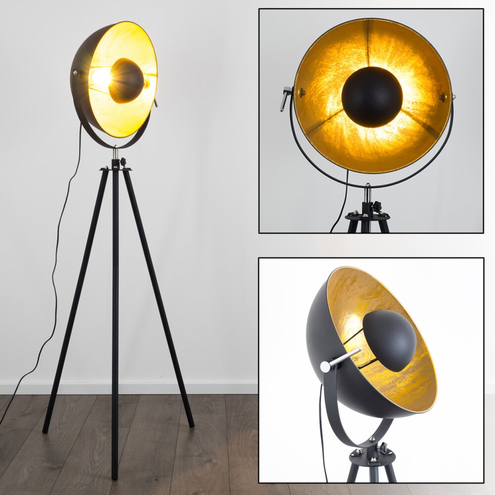 Maloy Lámpara de Pie Cromo, Negro, 1 luz main product photo