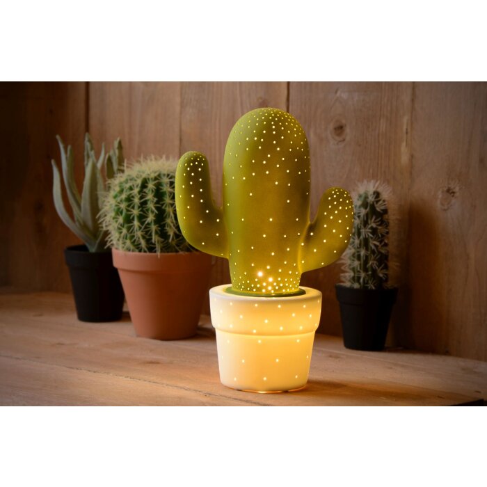 Lucide CACTUS Lámpara de Mesa Verde, 1 luz