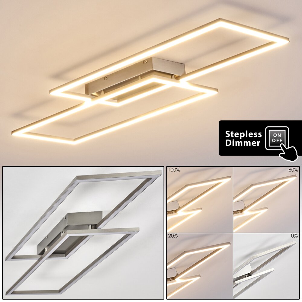 Veyrier Lámpara de Techo LED Acero bruñido, 2 luces main product photo