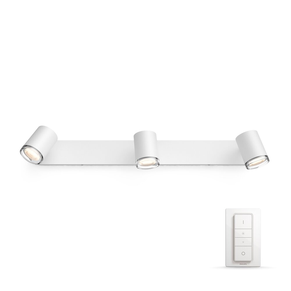 Philips Hue Ambiance White Adore Foco Blanca, 3 luces, Mando a distancia main product photo