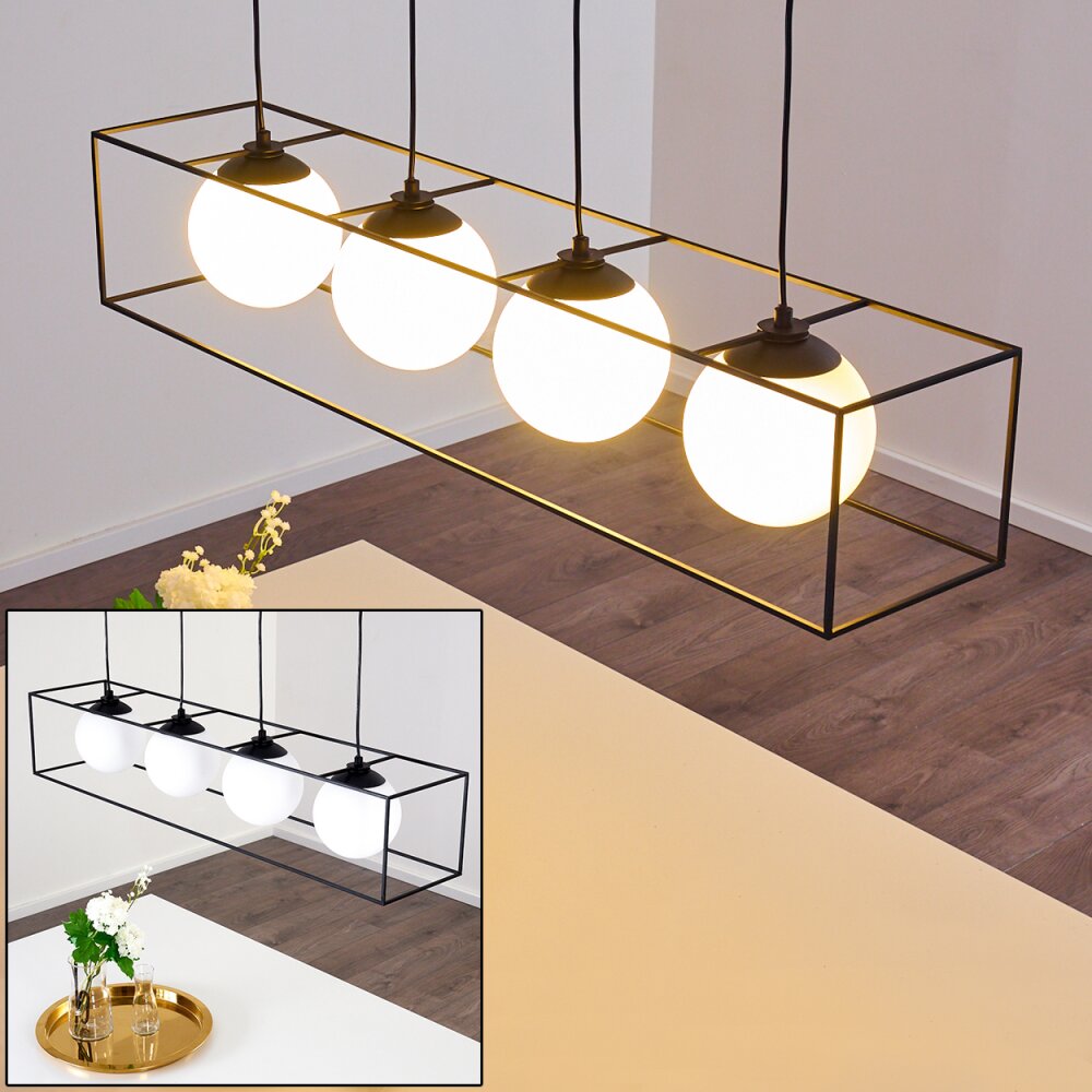 Legano Lámpara Colgante Negro, Blanca, 4 luces main product photo