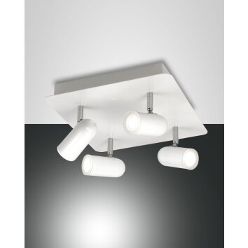 Fabas Luce Spotty Lámpara de Techo LED Blanca, 4 luces