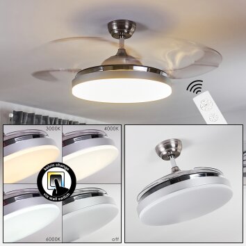 Bendigo Ventilador de techo LED Cromo, 1 luz