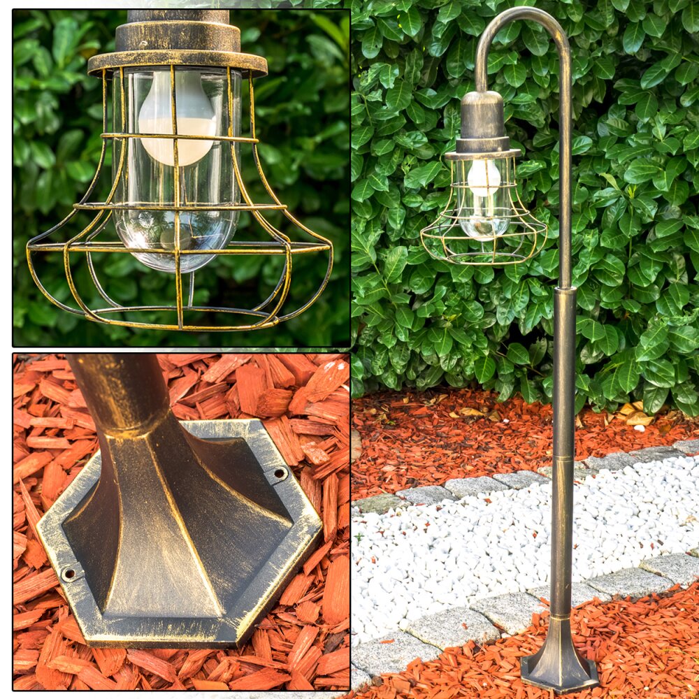 BORKAN Poste de Jardín Marrón, oro, 1 luz main product photo