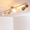 Pulau Lámpara de Techo Madera clara, Níquel-mate, 4 luces