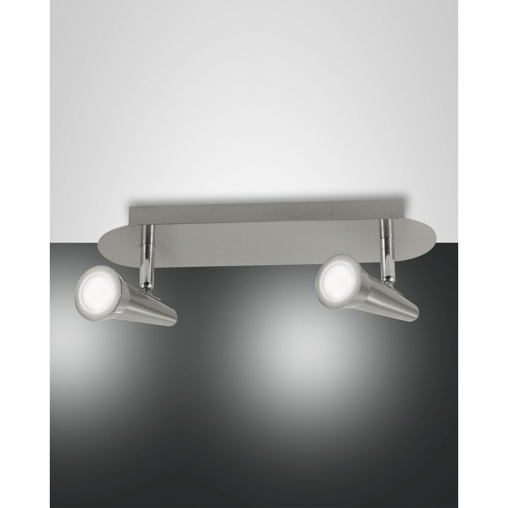 Fabas Luce Niko Lámpara de Techo LED Níquel-mate, 2 luces main product photo