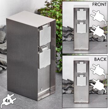 Abilene Enchufes de exterior Color acero inoxidable, Gris