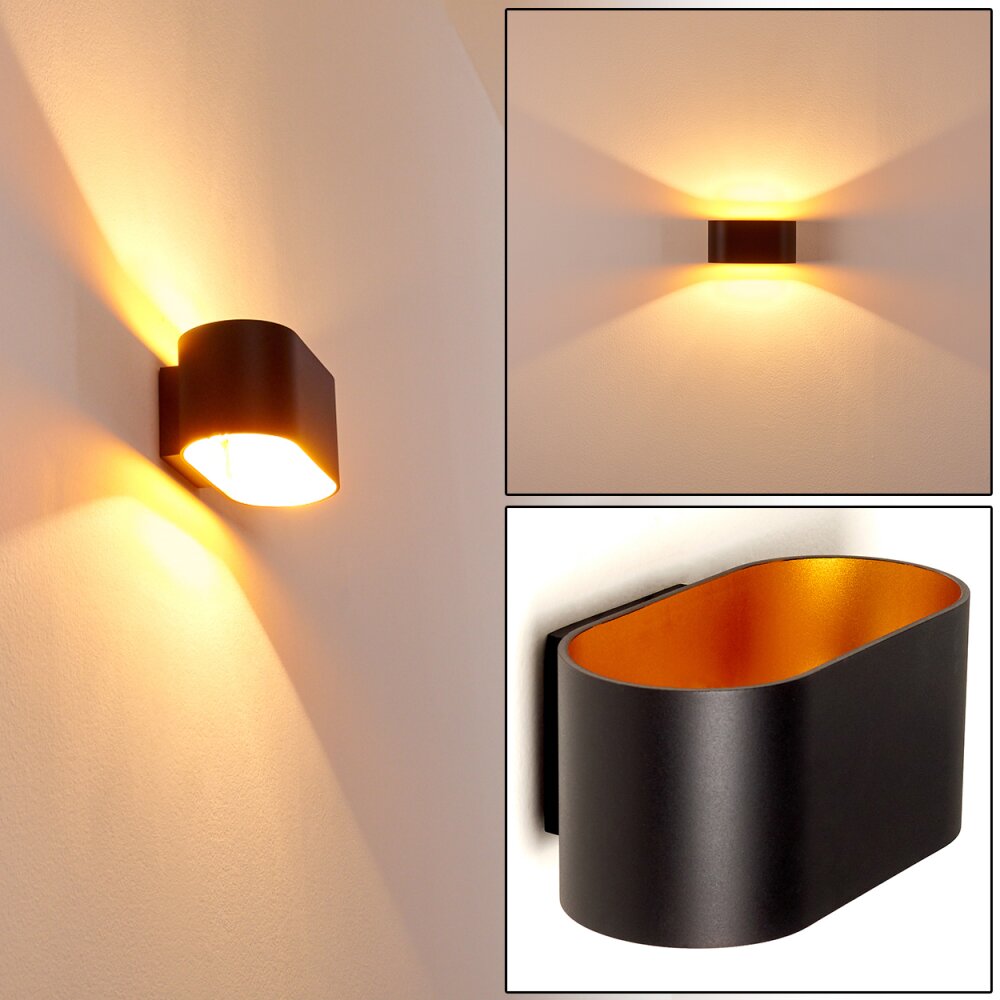 Aplique Dapp Negro-dorado, 1 luz main product photo
