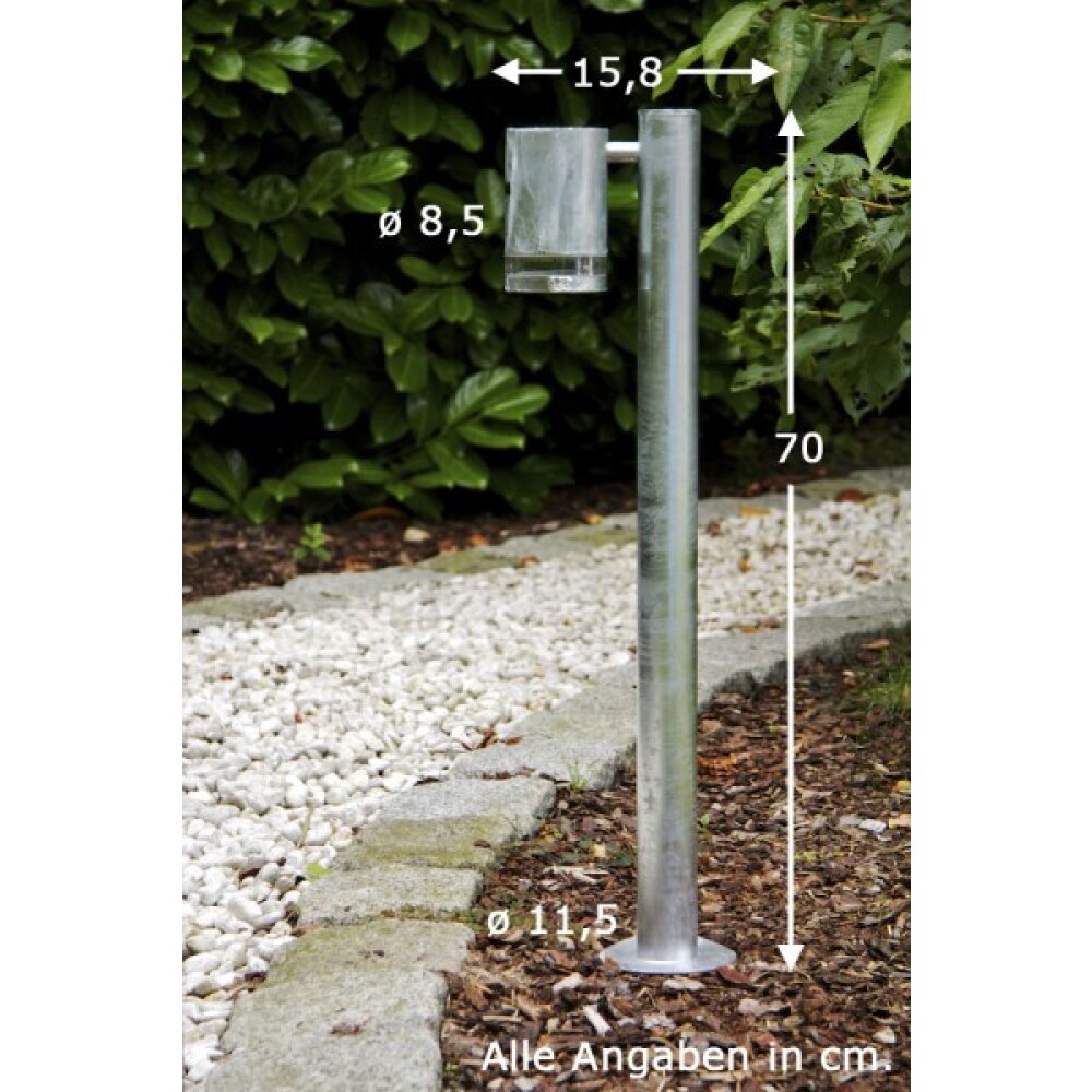 Konstsmide Modena Lámpara de pie para exterior Acero inoxidable, 1 luz main product photo