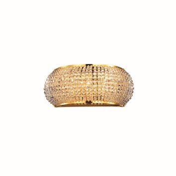 Ideal Lux PASHA Aplique dorado, Aspecto de cristal, 3 luces