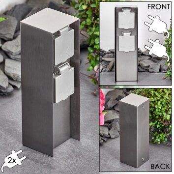 Abilene Enchufes de exterior Color acero inoxidable, Gris