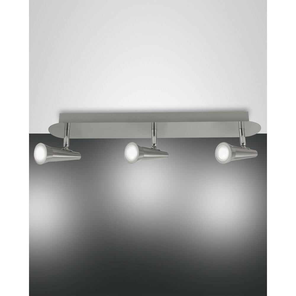 Fabas Luce Niko Lámpara de Techo LED Níquel-mate, 3 luces main product photo