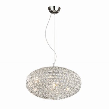 Ideal Lux ORION Lámpara Colgante Cromo, Aspecto de cristal, 6 luces