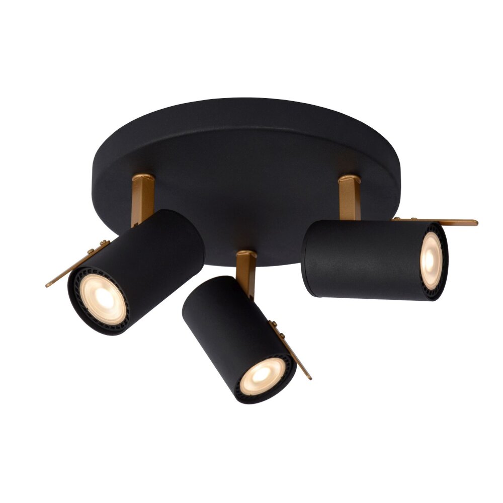 Lucide GRONY Lámpara de Techo Negro, 3 luces main product photo