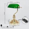 Lámpara banquero dorado, Verde, Latón, 1 luz