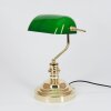 Lámpara banquero dorado, Verde, Latón, 1 luz