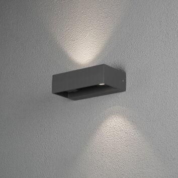 Konstsmide Monza Aplique para exterior LED Negro, 2 luces