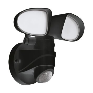 EGLO PAGINO Aplique LED Negro, 1 luz, Sensor de movimiento