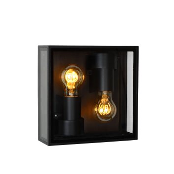 Aplique para exterior Lucide DUKAN Negro, 2 luces