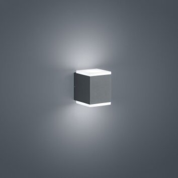Helestra Kibo Aplique para exterior LED Gris, 2 luces